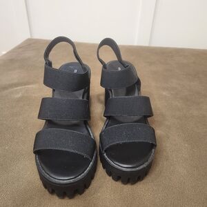 Madden Girl Black Strappy Platform Sandals